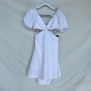 White cut out mini dress